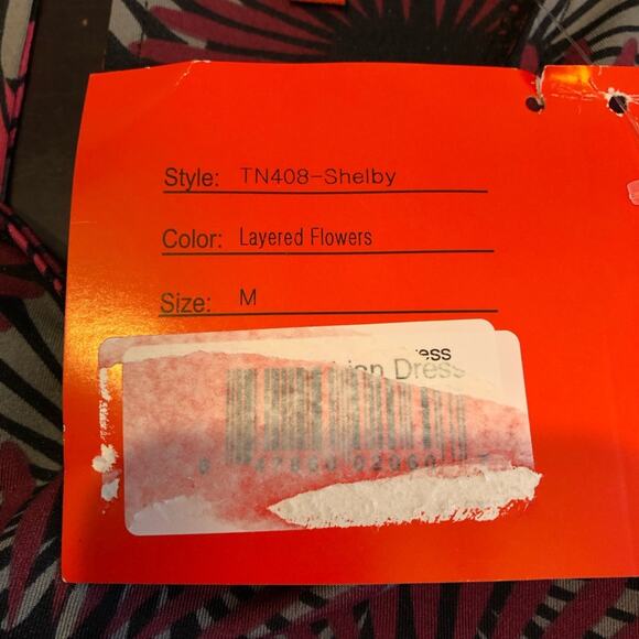 Tracy Negoshian Shelby Layered Flowers black pink gray shift dress Medium NWT - Picture 7 of 14